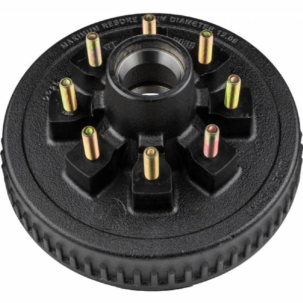 12HD865DRUM 7000lb 8 on 6-1/2" Bolt Pattern 12" Brake Drum with 1/2" Lug Studs