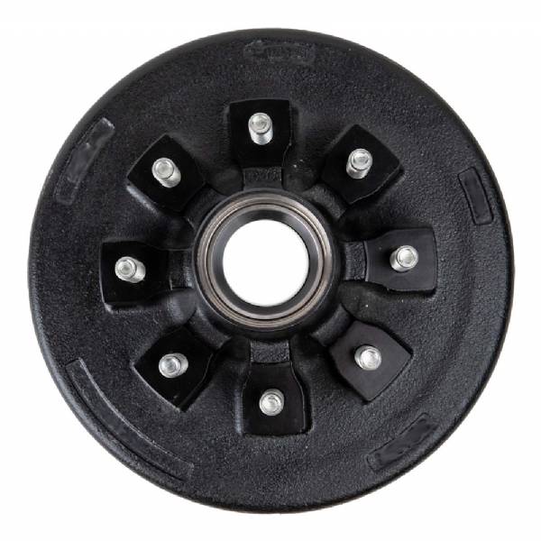 19-135 7000lb 8 on 6-1/2" Bolt Pattern 12" Pre-Greased Drum Kit with 9/16" Lug Studs #2
