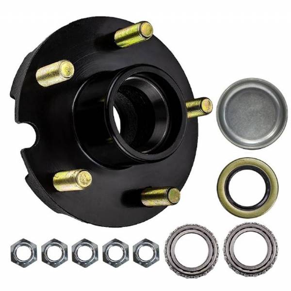 2-150A-04-0300 2200lb SHORTY 5 on 4-1/2" Bolt Pattern Hub Kit with 1-1/16" Bearing Set