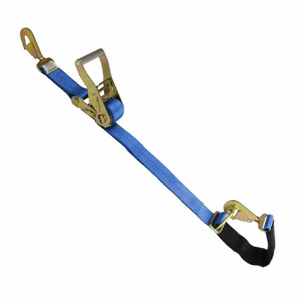2TDAX8BLUE 2" x 8' Blue Auto Tie Down Ratchet Strap with Axle Strap