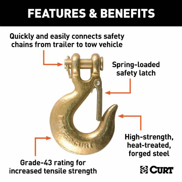 81550 5/16" Grade 43 Clevis Slip Hook with Safety Latch #3