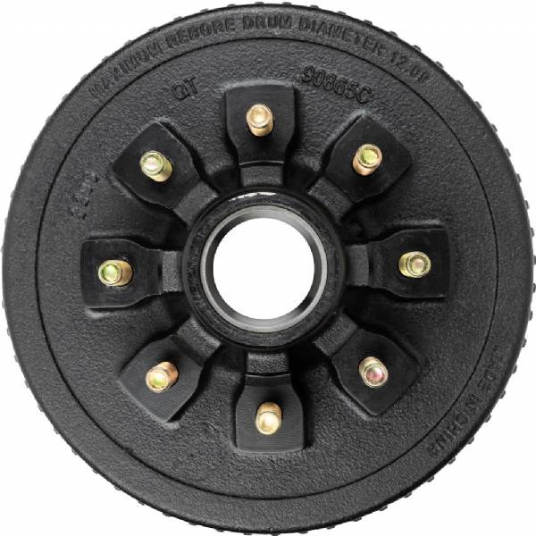 916HD865DRUM 7000lb 8 on 6-1/2" Bolt Pattern 12" Brake Drum with 9/16" Lug Studs #2