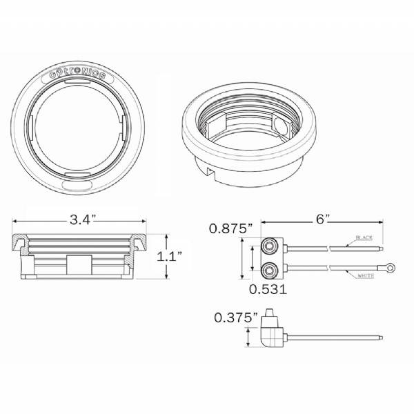 A57GK 2-1/2" Open Back Flush Mount Rubber Grommet #2