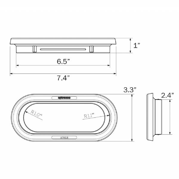 A70GB 6" Oval Taillight Grommet #2