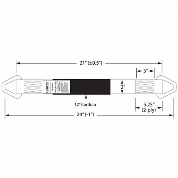AXLE2WP-RED 2" x 24" Red Axle Strap with 2" Stamped D-Rings #5