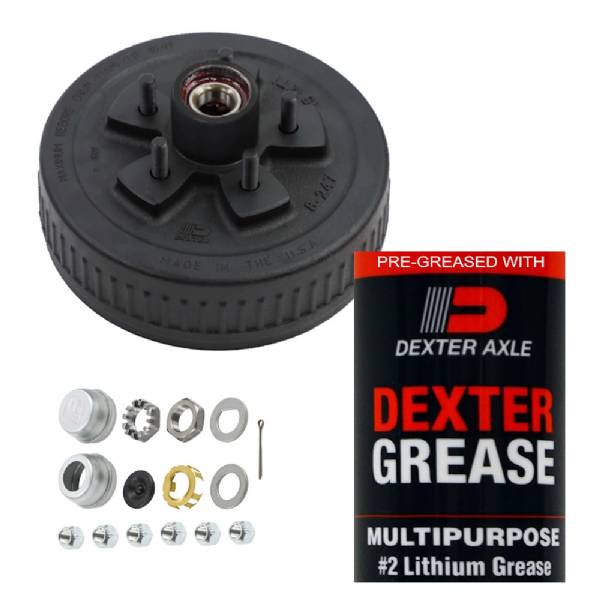 K08-247-1G 3500lb 5 on 4-1/2" Bolt Pattern 10" Pre-Greased Brake Drum Kit