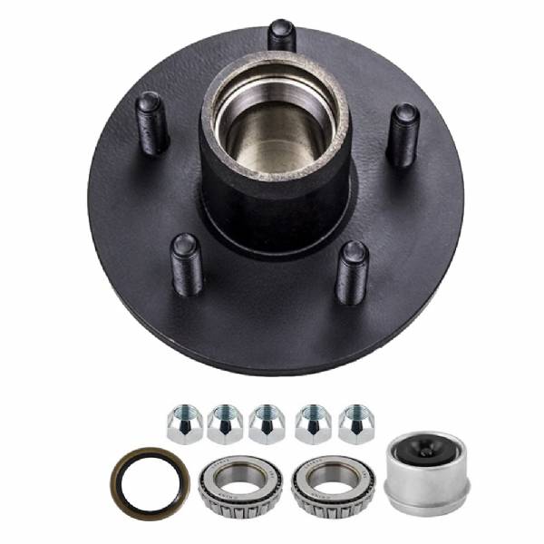 TR4104 2200lb 5 on 4-1/2" Bolt Pattern Large Flange Hub Kit with 1" Bearing Set
