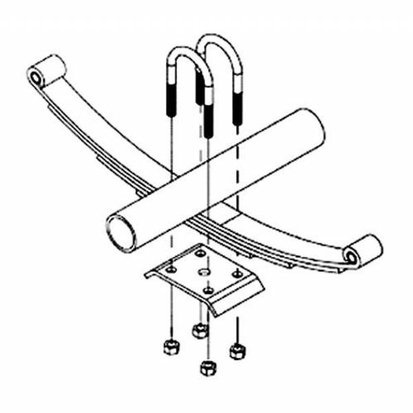 UBK-238 2-3/8" Round Axle U-Bolt Mounting Kit #4